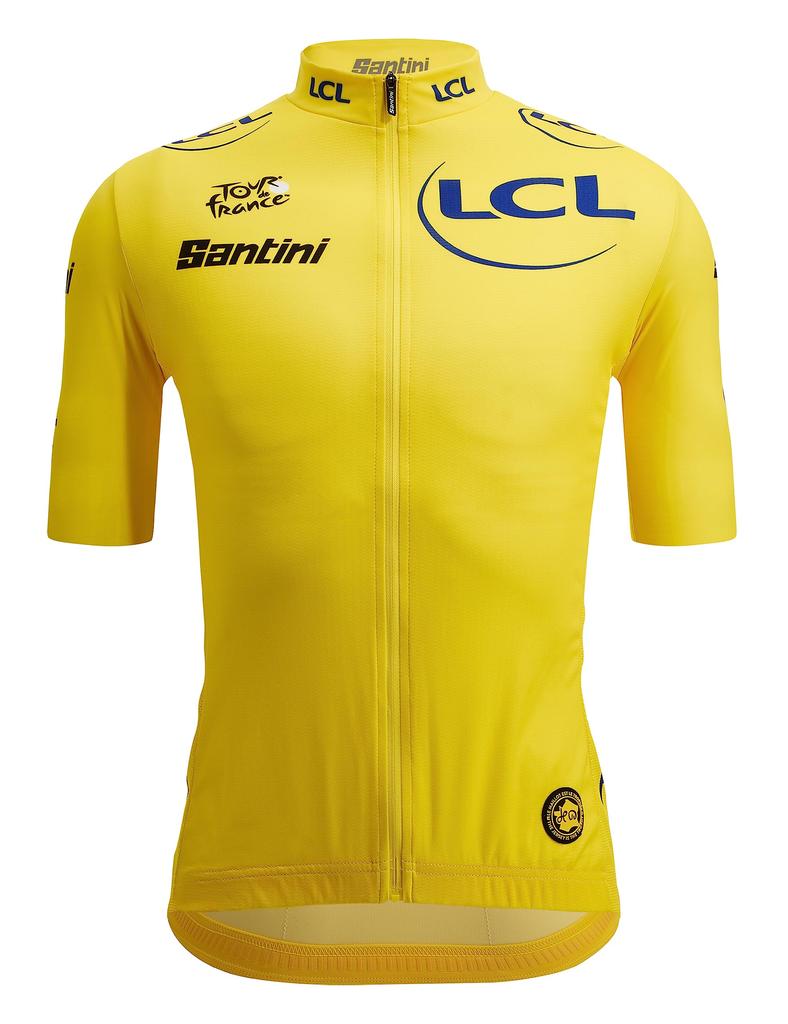 Santini Men's Yellow Tour De France Official Cycling Jersey