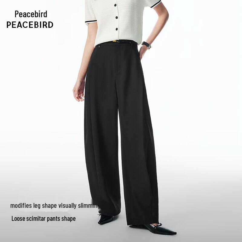 

PEACEBIRD Women s High-Waist Pleated Wide-Leg Casual Pants XL
