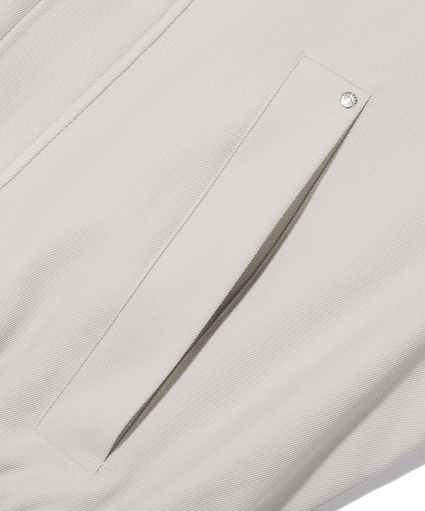 Trillion Twill Rivet Blouson Zip-Up Jacket (Cream)