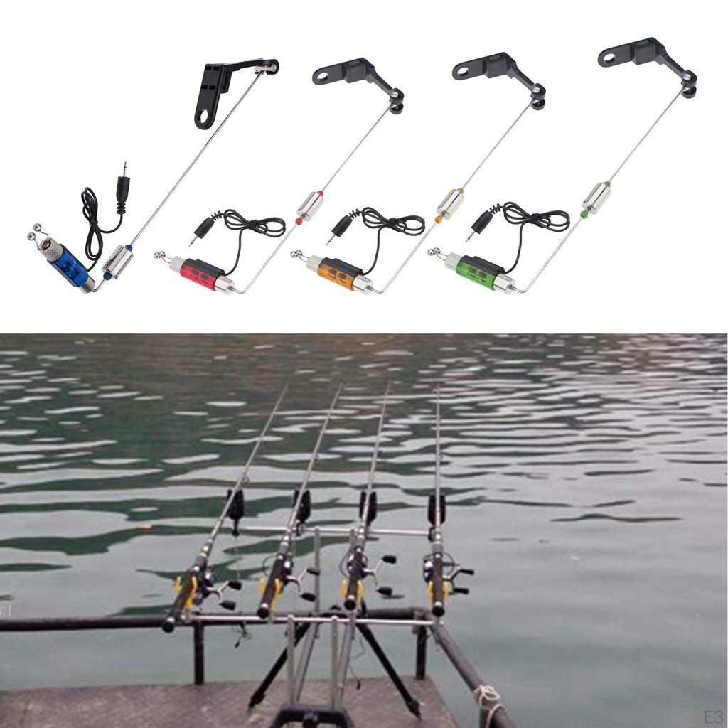 12inch Fishing Bite Swing Indicator, Straight Style LED Illuminated Carp Alarm Hangers