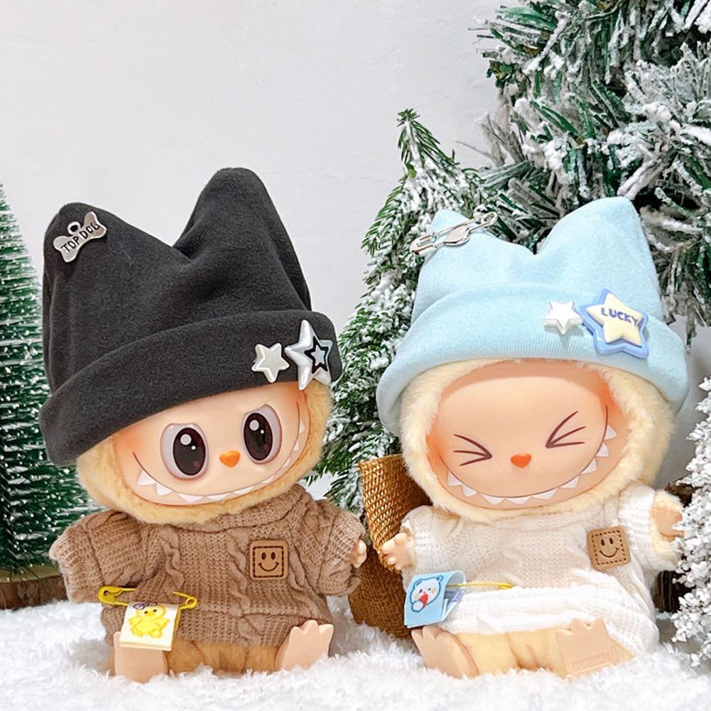 For 17cm Labubu Doll Clothes Fashion Clothes Hoodies Doll Clothes Color Match Hoodies Dolls Accessories Cute Decoration Little Cloths