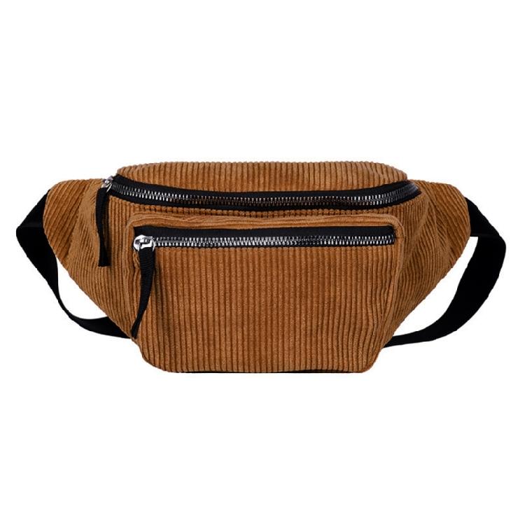 Сумка-пояс через плечо с карманами на молнии Поясная сумка-банан Сумки через плечо для женщин Повсюду Сумка-пояс Сумка-банан коричневый 1090₽