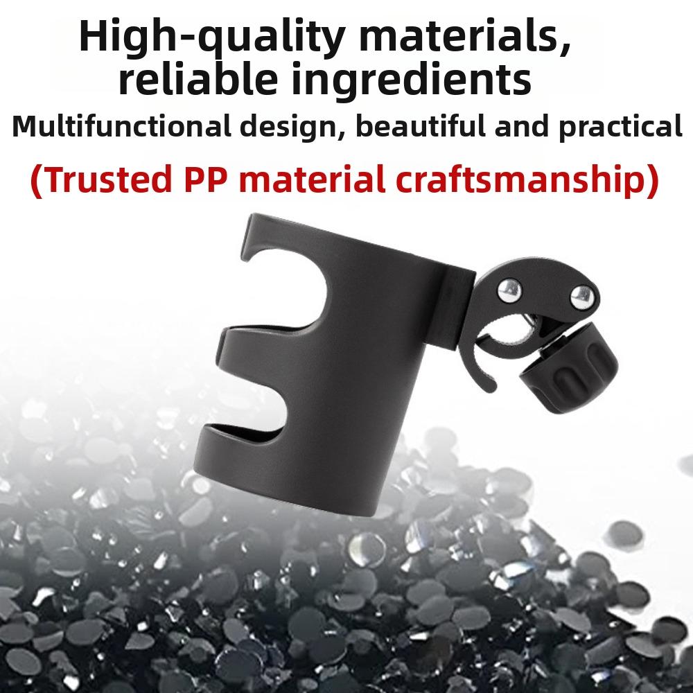 Multifunctional Baby Strollers Cup Holder Black Plastic Adjustable Cup Holder for Bicycle