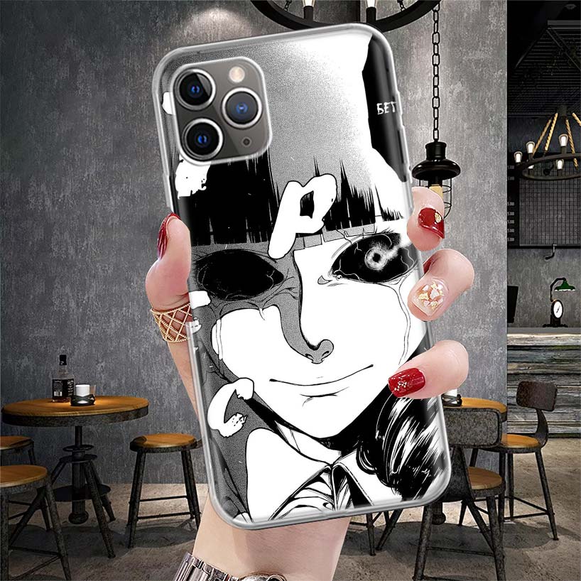 Japanese Horror Manga Style Phone Case For Apple iPhone 17 Air 16 15 Plus 14 + 13 Mini 12 11 Pro Max 7 8 SE 16Max Soft Shell Cov