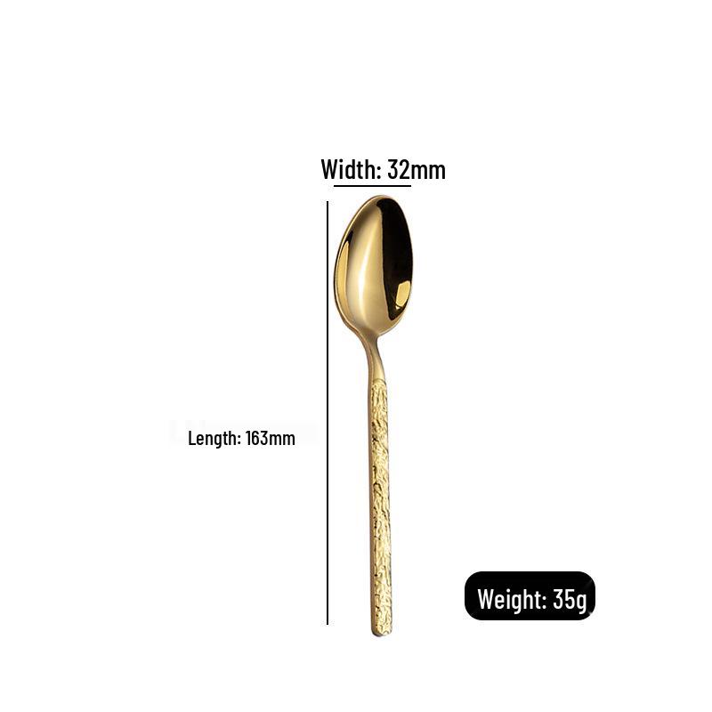 High-End 5-Piece Stainless Steel Western Cutlery Set: Knife, Fork, Dessert Spoon