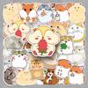 50 Hamster Stickers: Cartoon Animals, Waterproof, Removable, Creative Diary Stationery