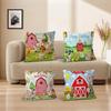 Cartoon Farm Animal Theme Cushion Cover Inches Farmhouse Decor Home Throw Pillow Covers for Couch Decorations
