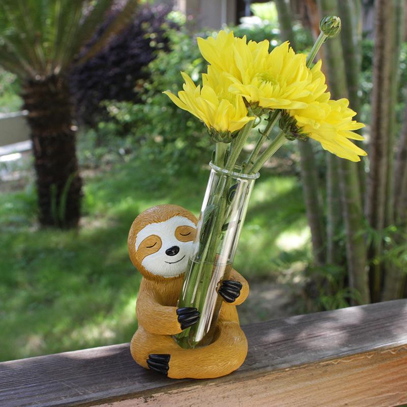Adorable Sloth Resin Ornament for Coffee Shop, Office, or Garden Decor