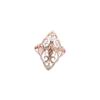 Russian Purple Gold Rhombus Hollow Ring Generous Temperament High-End Luxury Rose Gold Plated Live Ring