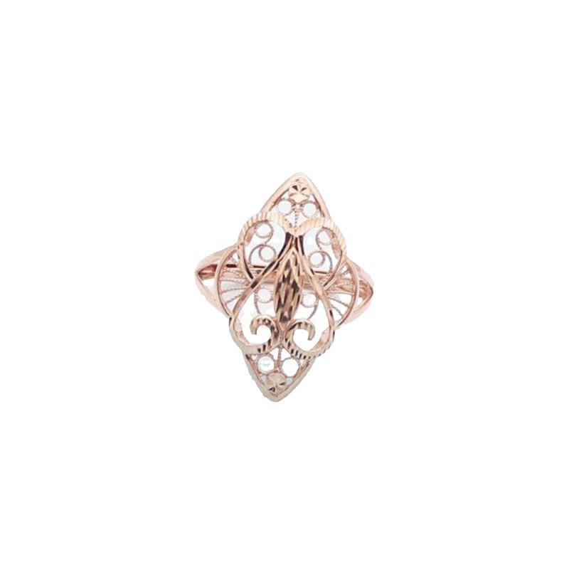 Russian Purple Gold Rhombus Hollow Ring Generous Temperament High-End Luxury Rose Gold Plated Live Ring