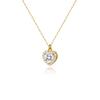 Diamond-inlaid Zircon Heart Necklace Light Luxury Niche Design Sweet Heart-shaped Collarbone Chain for Women