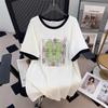 Women's Plus Size Slimming Loose Fit Mid-Length Short-Sleeve Round Neck T-Shirt