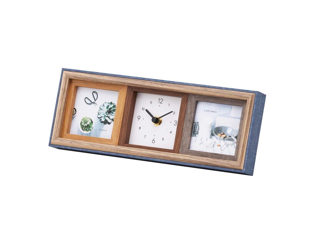LADONNA Interior Frame DF97-30-NV 084517 Navy, with Clock, Square Size, 3 Sides