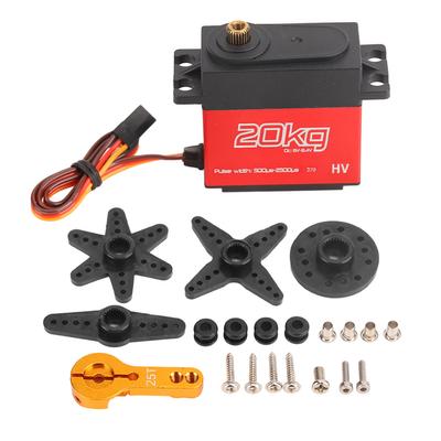 20KG Digital Servo 270 Degree High Torsion Waterproof Full Metal Gear RC Servo with 25T Metal Servo Arm for RC Car
