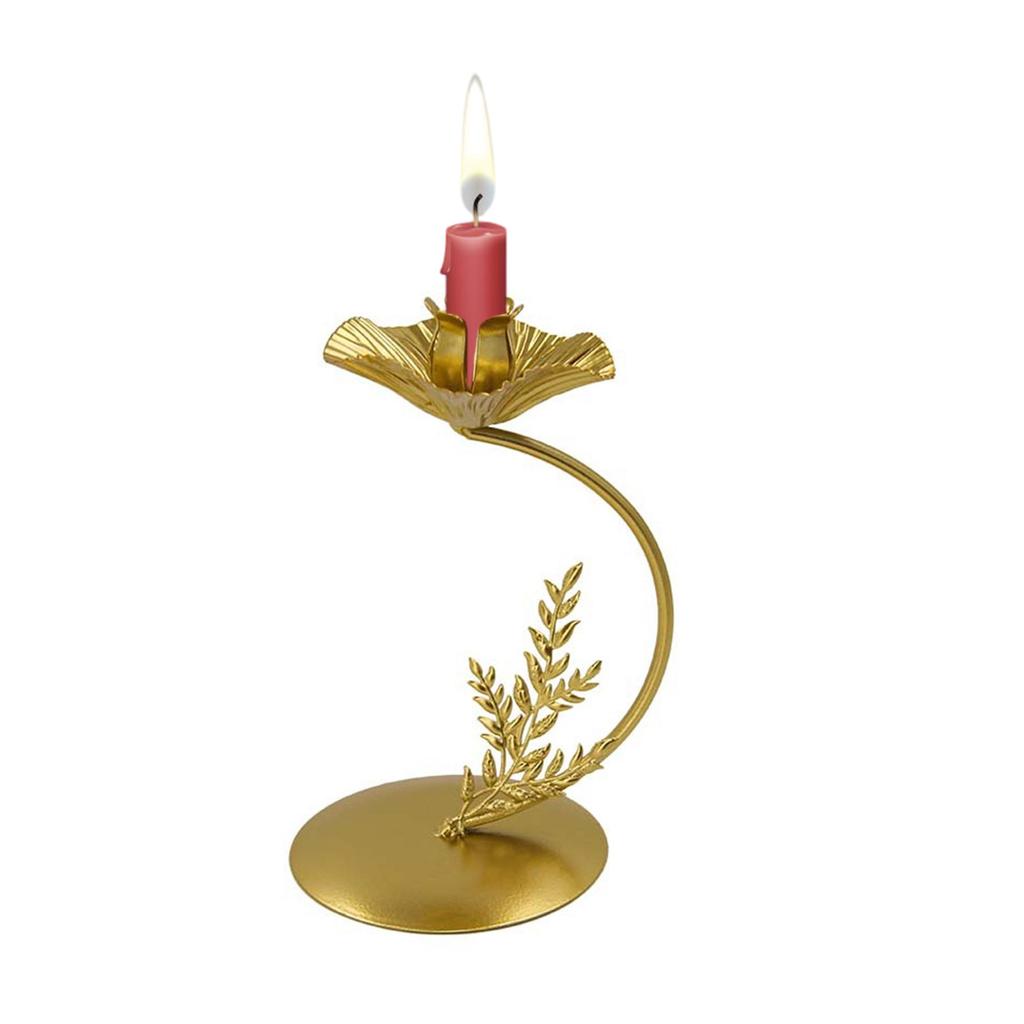 Modern Iron Candlestick Flower Shape Metal Tapered Candle Holder Stand for Wedding Dinning Party Centerpieces Decors