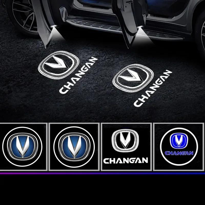 Car Door Projector LED Shadow Lights Lamp Car Accessories For Universal Vehicle Models Car Logo Wireless Courtesy For Changan