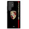 Funda Para Samsung Galaxy S23 Ultra logo PORSCHE rojo y dorado fondo negro Maniacase