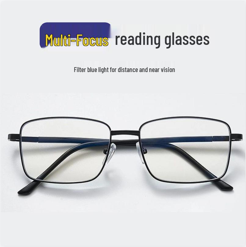 

Smart Zoom Progressive Multifocal Glasses - Anti-Blue Light, Far-Intermediate-Near Use, Full Black Frame Anti-Blue Light 0 Degrees