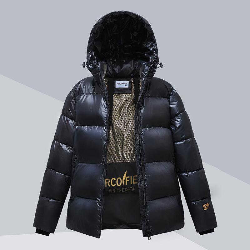 Women's Hooded Down Jacket Black Gold Cotton Coat Winter Loose Fashionable Thick Cotton Jacket