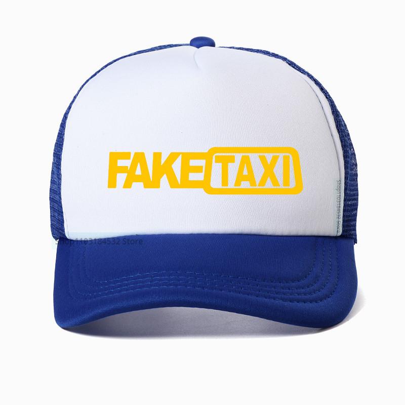 Berretto da Baseball Taxi Finto Alta Qualità Rete Traspirante Estate Uomo Nero Stampa Faketaxi Snapback