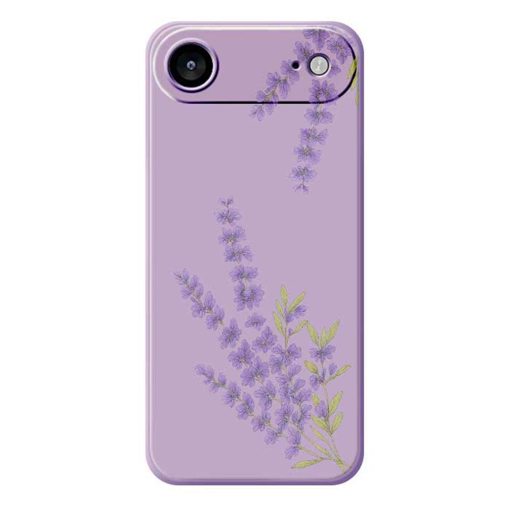 For iPhone 17 Air Case Lavender Pattern Printing Straight Edge TPU Phone Back Cover