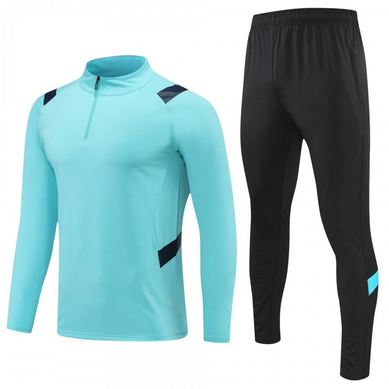 Mens Half-Zip Long Sleeve Soccer Training Jacket Set Winter Sportswear Basketball Football Practice