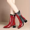 Fashion FHC Sexy Women Ankle Boots,High Heels Botas,Winter Shoes Short Booties,Rhinestone Bowtis,Pointed Toe,Side Zip,35-42,Red,Dropship