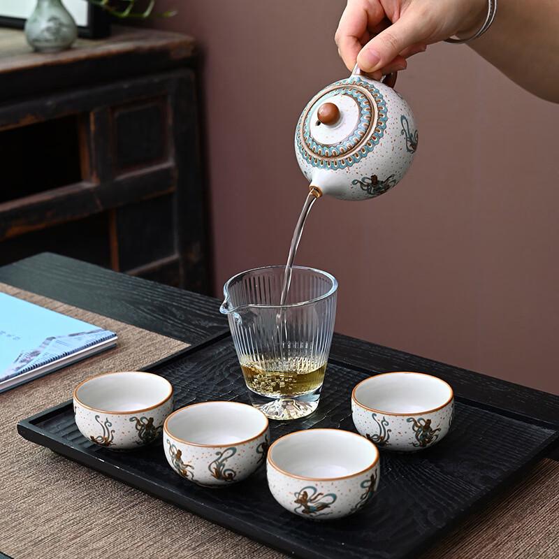 Minguan Chinese Ru Ware Porcelain Tea Set Gift Box