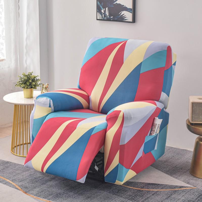 Stretch Recliner Chair Cover 4-Pieces Soft Recliner Chair Slipcover 1-Seater Sofa Couch Protector Home Decor Washable