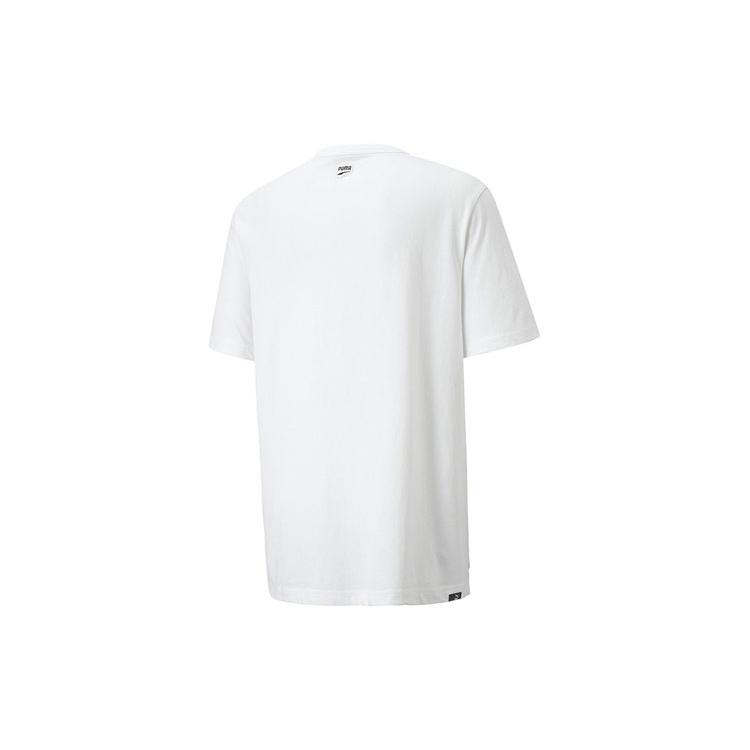 PUMA T Shirts Men's White Crew Neck Moderate Straight Fit 535359-02