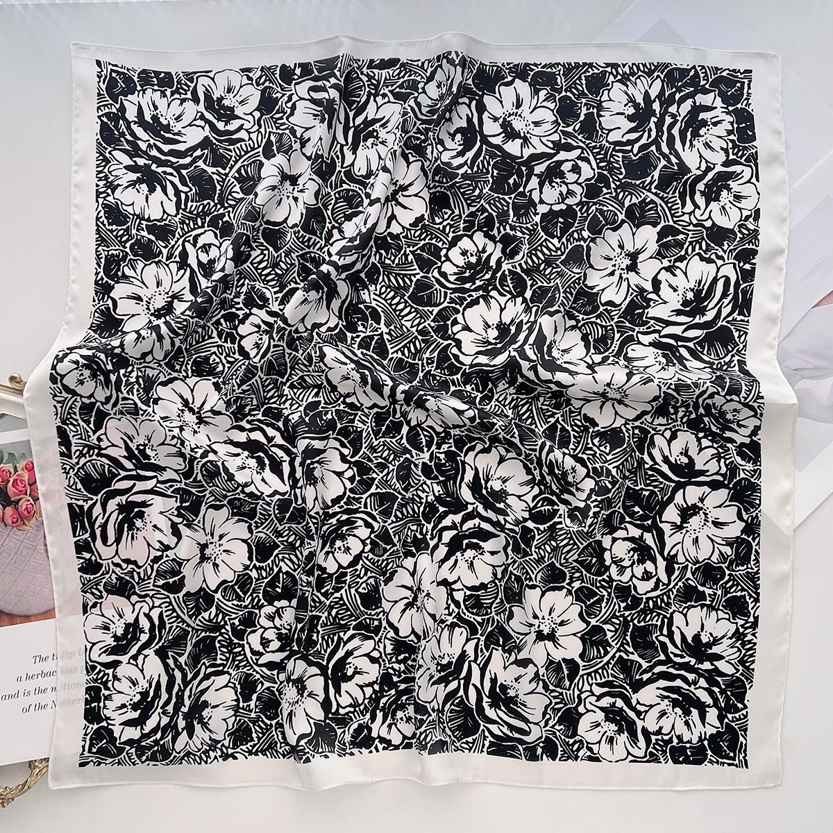 

Женский шарф из искусственного шелка на весну и лето, квадратный шарф в зарубежном стиле, декоративная шаль, профессиональный шарф для волос, повязанный на рубашку 66cm