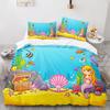 Blue Sea World Bedding Sets 3D Print  Sea Animal Dolphins Sharks And Cartoon Quilt Queen Duvet Cover Set Kids Adult Bedclothes