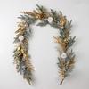 Artificial Christmas Wreath Branch Rattan Golden Garland For Front Door Hanging Wall Indoors Outdoors Christmas Ornament Decor