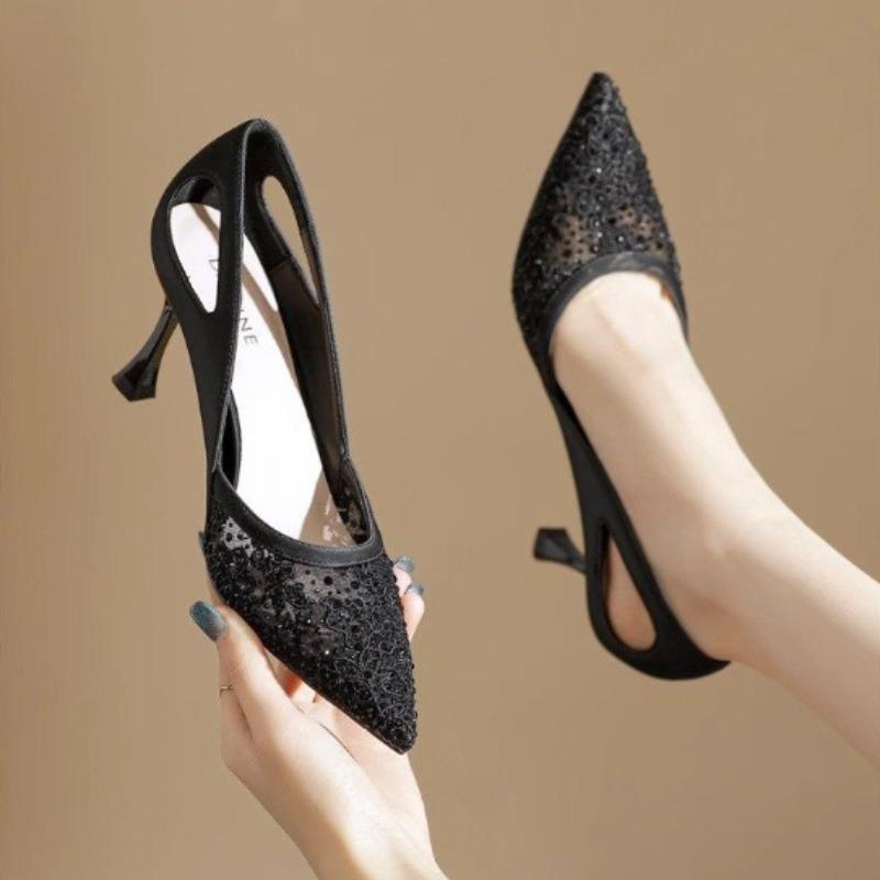 Fashion New Style Elegance Rhinestone Pearl High Heels Wedding Senior Bridesmaids Pumps Dress Heels Bride Wedding Shoes Single Shoes