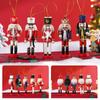 5Pcs/set 12CM Wooden Nutcracker Doll Soldier Guard Pendant Hanging Decoration Handcraft Puppet New Year Christmas Ornaments