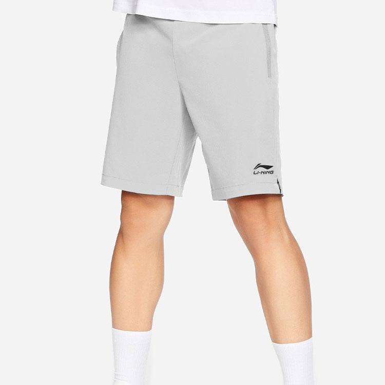 Li Ning Plain Lightweight Quick-Dry Breathable Sports Training Shorts Men Shorts Gray AKSS455-1