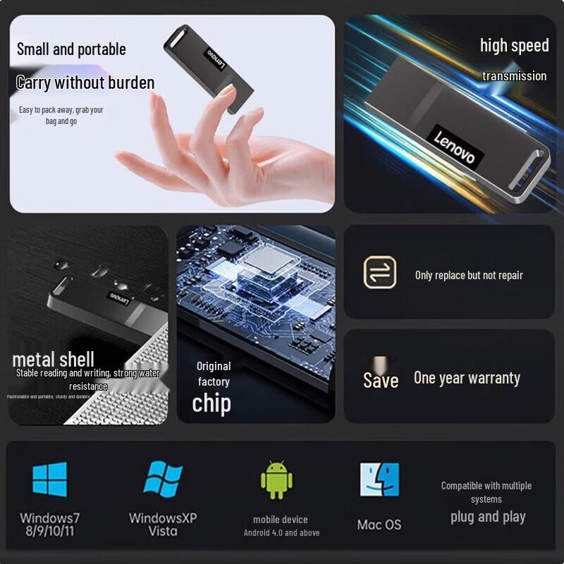 Lenovo Metalowa pamięć USB