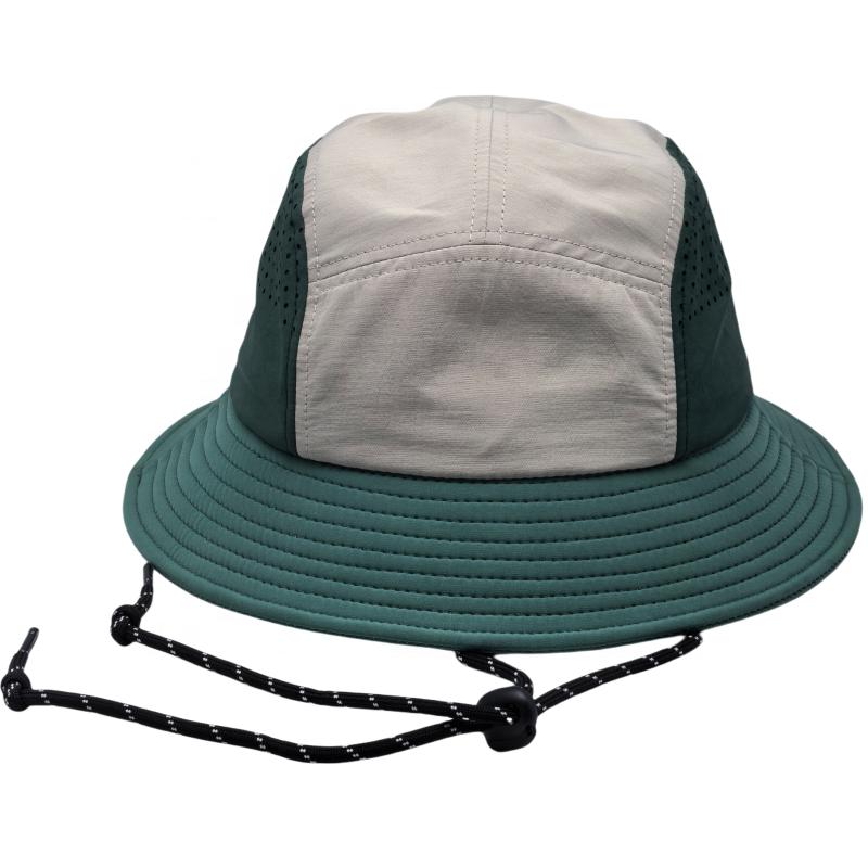 RTS Running Sport Laser Drilling for Breathability Fisherman Adjustable Hat Drawstring Mesh Polyester Outdoor Bucket Hat