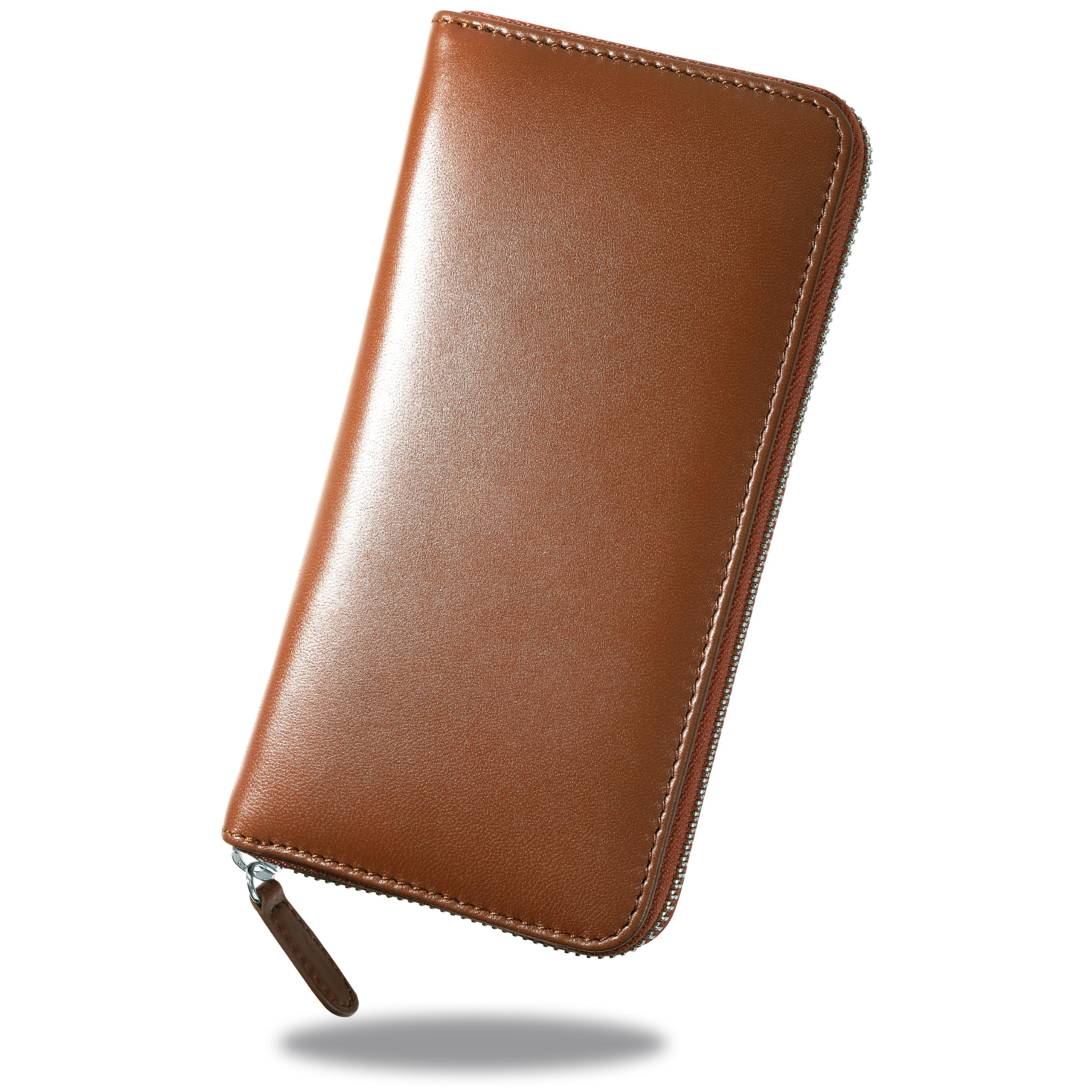 

RATOM Длинный кошелек с большим отделением, изготовленный из натуральной овчины, мужской, вместительный, 100% (коричневый)