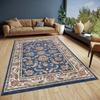 Oriental Classic Rug Floral Motifs Bedroom Dining Room Living Room Hallway Balcony Entrance Carpet Non-slip Cream Blue Mat Decor