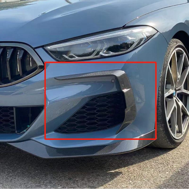BMW 8 Series G14 G15 G16 Carbon Fiber Front Bumper Fog Light Wind Knife Deco Kit