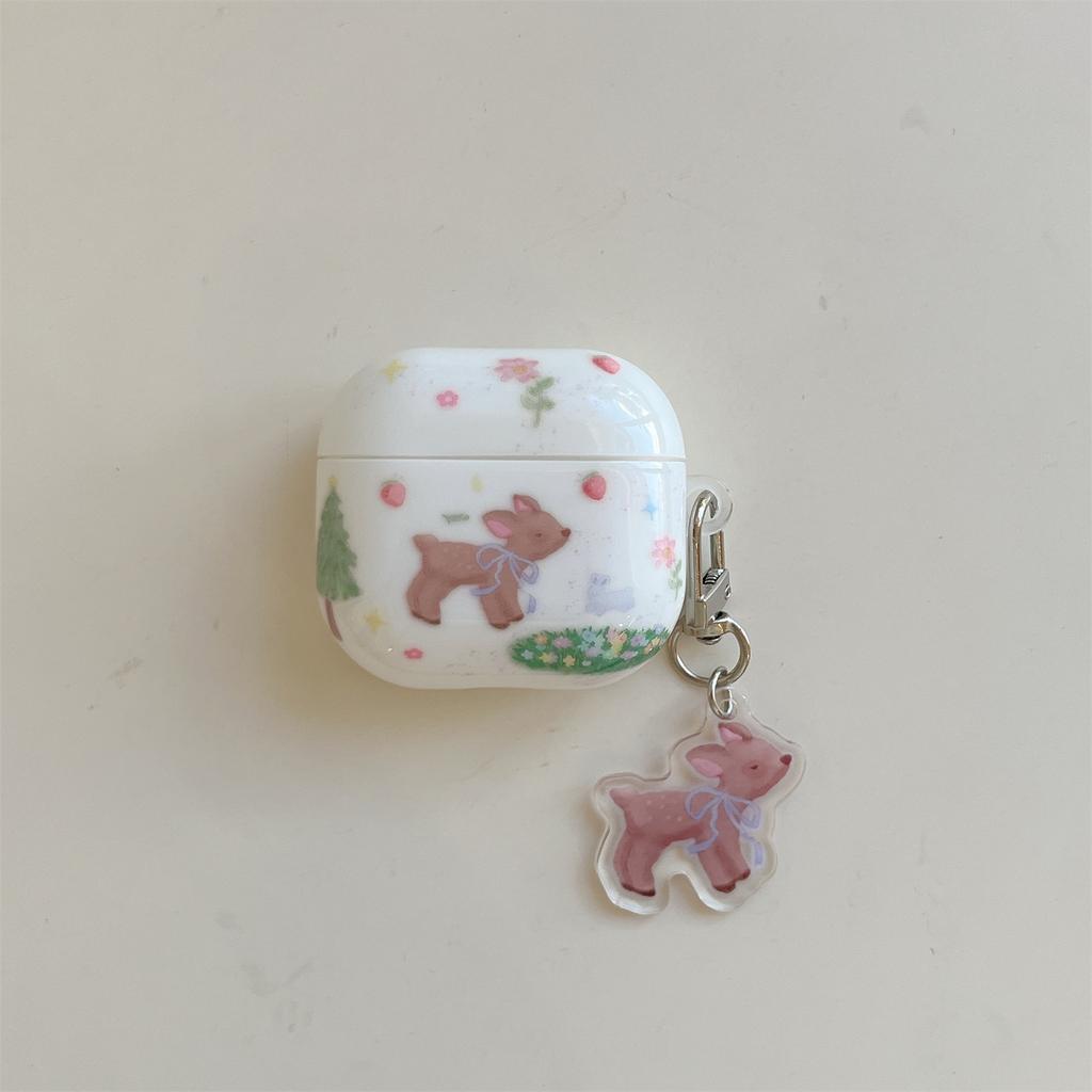 Graffiti Flower Deer Applies AirPods4 Protective Case Apple 2/3 Generation AirPods Pro3 Earphone Cover Female