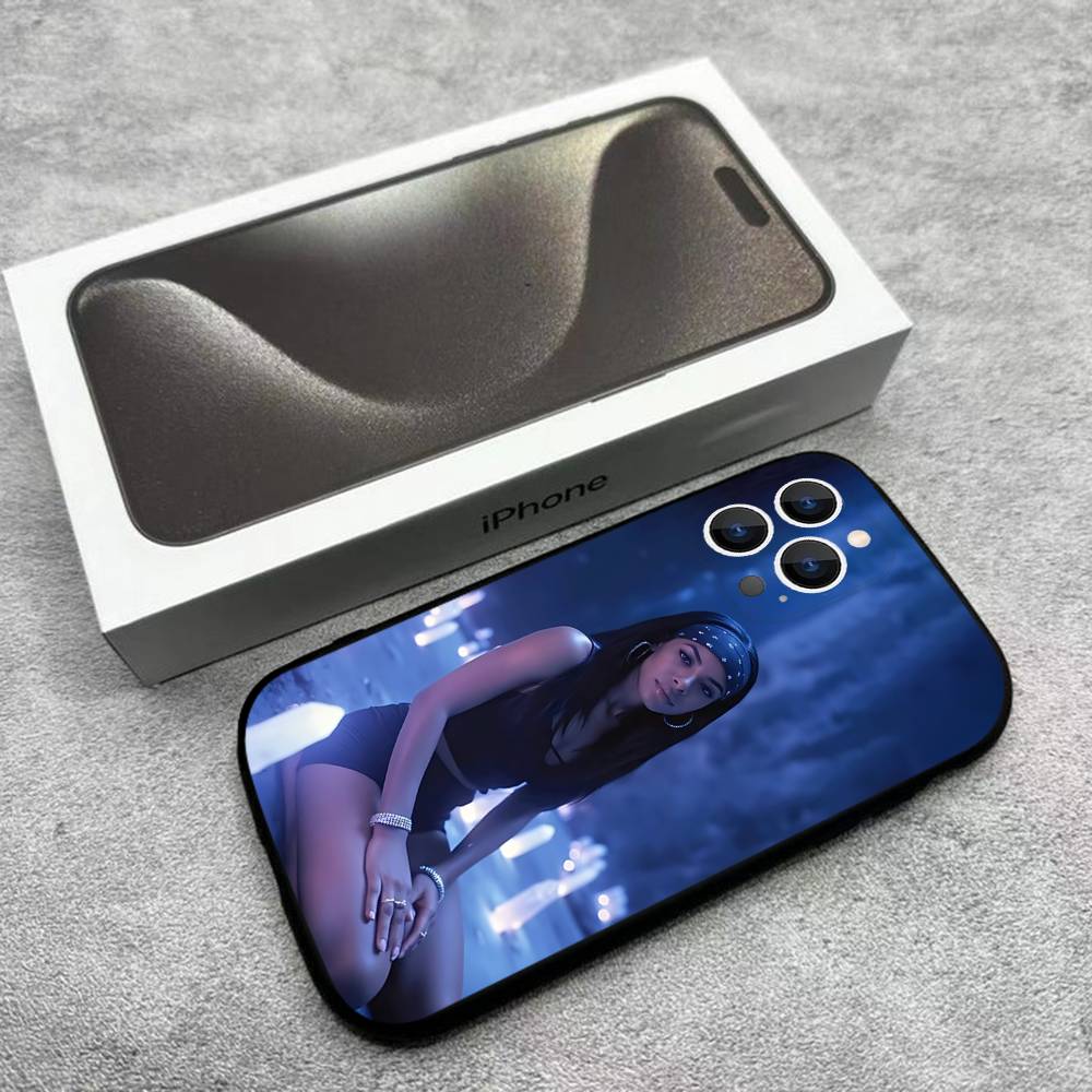 Sängerin A-AaliyahS Hip-Hop Handyhülle Für iPhone 17,16,15,14,13,12,Pro,Max,Plus,E,SE4,Air,Mini Schwarze Weiche Hülle