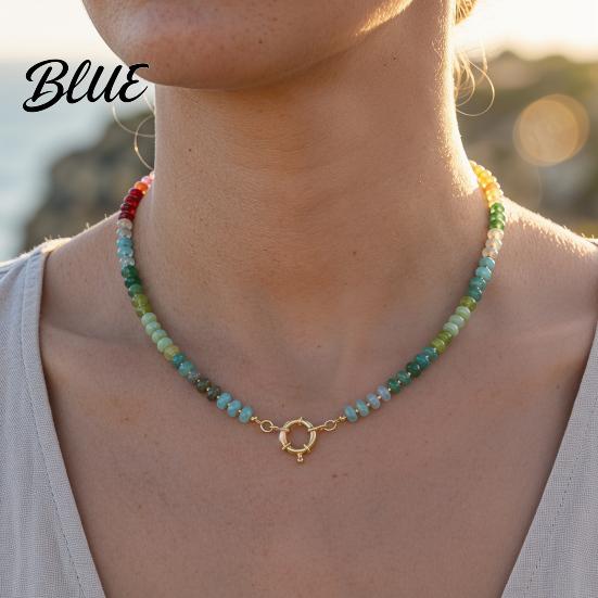 Exquisite Design Necklace Stone Beads Colorful Beaded Choker Boho Summer