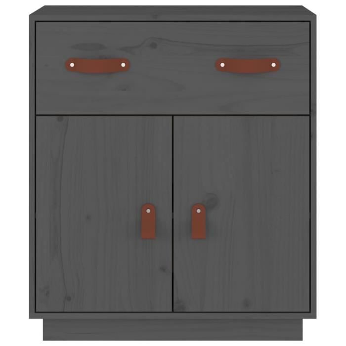 VidaXL Buffet Gris 65,5x40x75 cm Bois massif de pin 820129