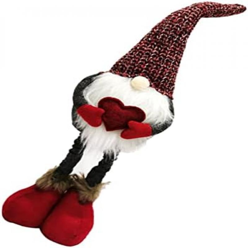 Garneck Valentine's Day Standing Doll Red Polyester Decoration Doll Valentine Home Decor Party Decor Kids Craft Toy