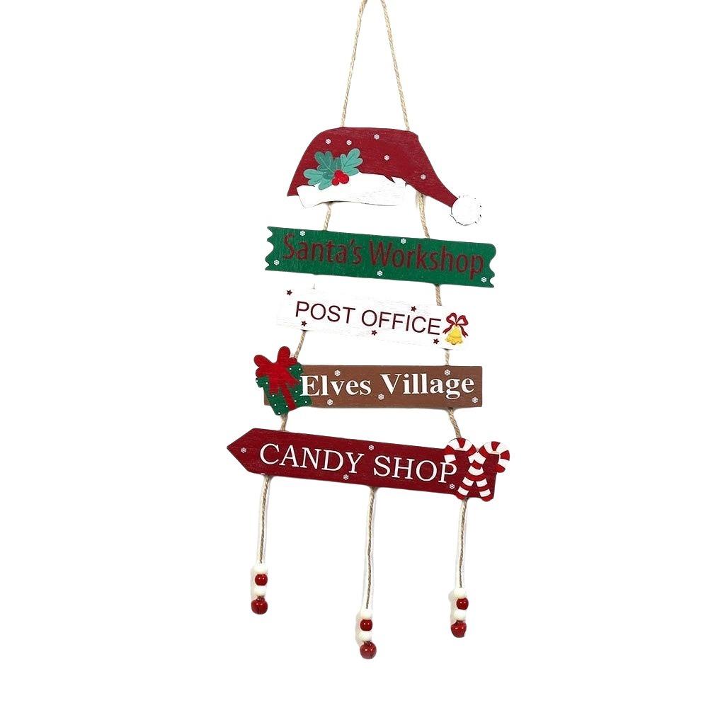Tiered Christmas Door Sign Rustic Handcrafted Hanging Welcome Board Eco-friendly Multi-layered Wall Pendant Teachers