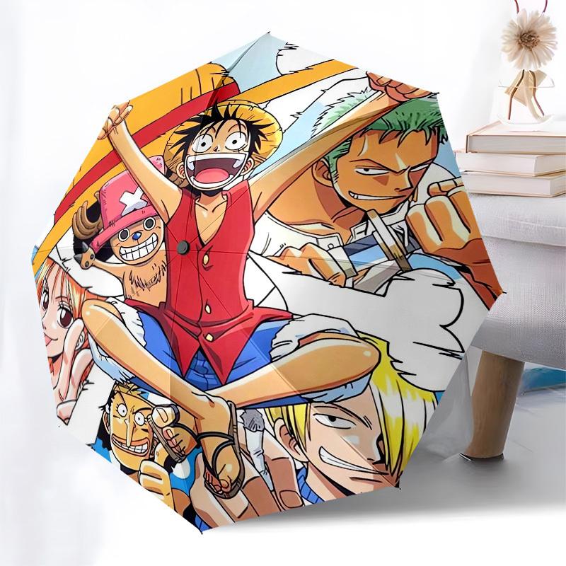 1pc One Piece, Straw Hat Pirates Themed High-quality Umbrella,Automatic Opening and Closing Umbrella,Multi-functional Umbrella G0811254