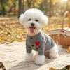 Heart Print Pet Cardigan Romantic Pet Knitted Coat Comfortable Spring Cat Clothes  Outdoor Walking
