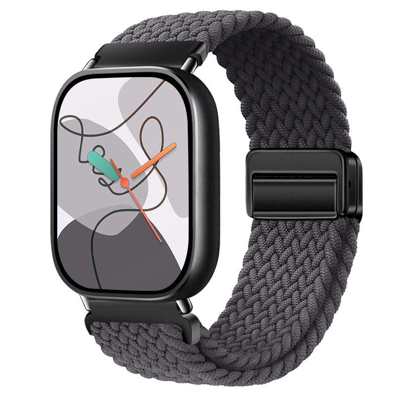 For Redmi Watch 6/5/4 XiaoMi Mi Band 8 Pro Quick Release Magnetic Woven Nylon Band Adjustable Breathable Sport Wristband